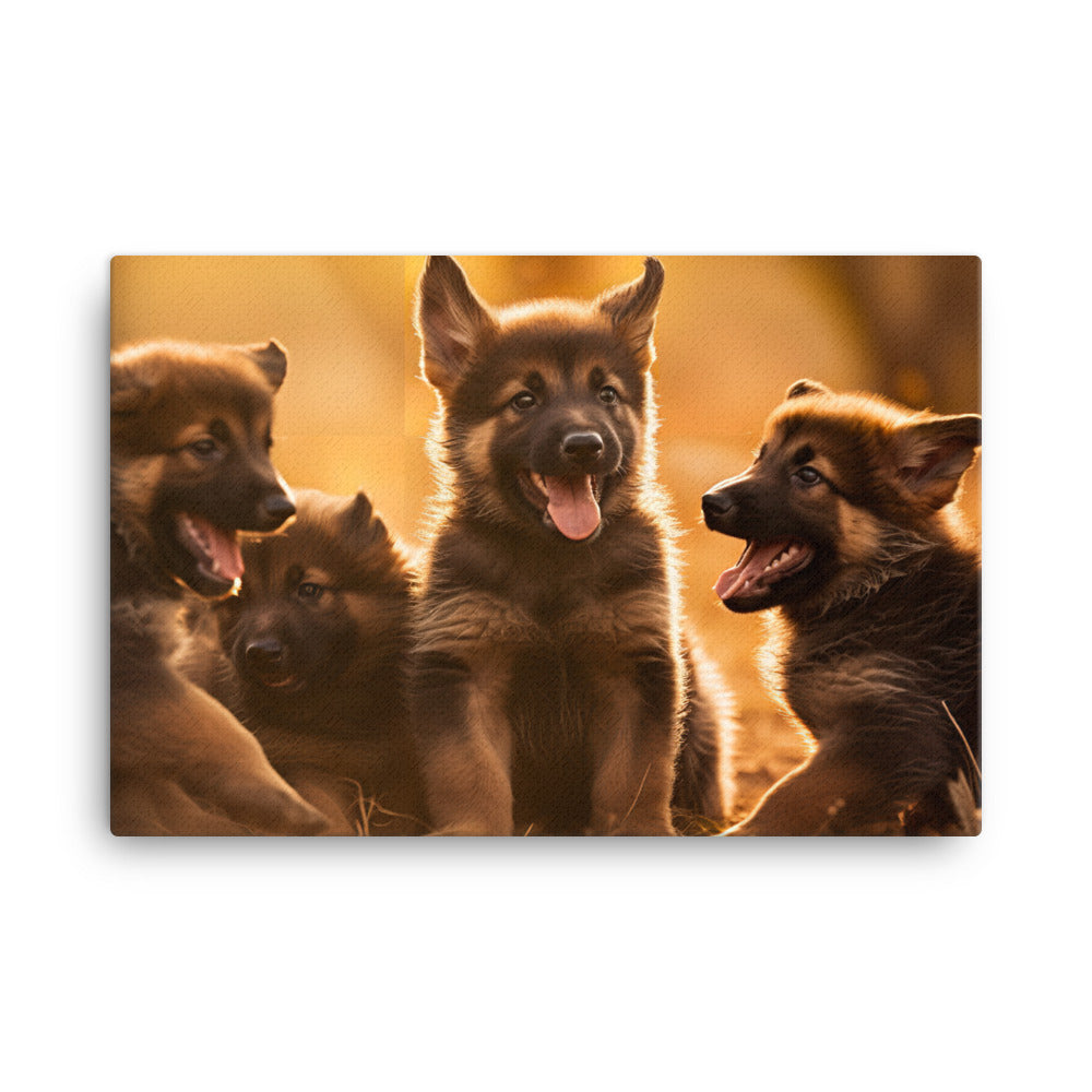 German Shepherd Puppies canvas - Posterfy.AI