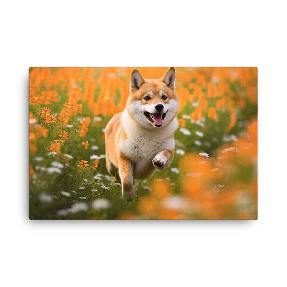 Shiba Inu Running canvas - Posterfy.AI