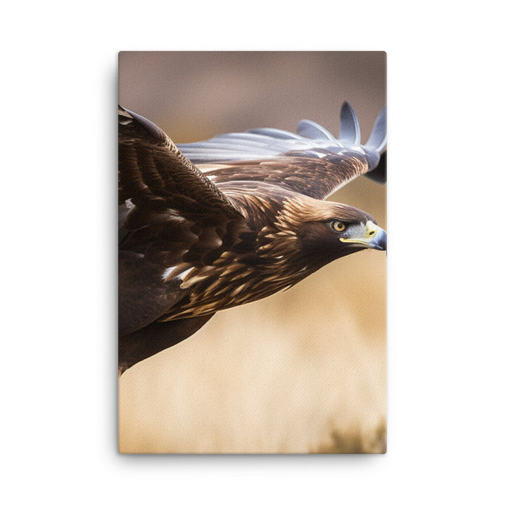 A Golden Eagle in mid flight Canvas - PosterfyAI.com