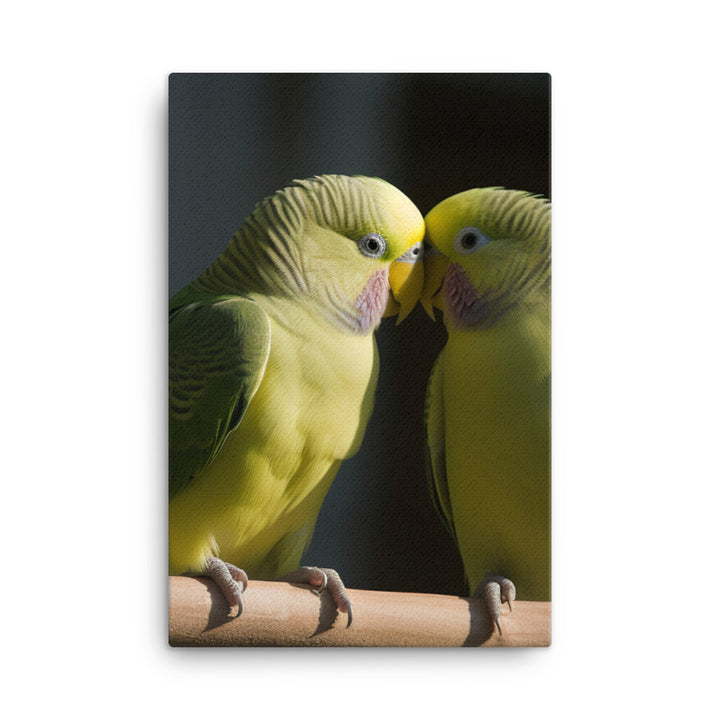 Parakeet Lovebirds Canvas - PosterfyAI.com