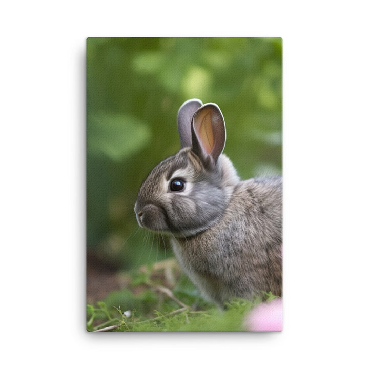 Netherland Dwarf in the Garden Canvas - PosterfyAI.com