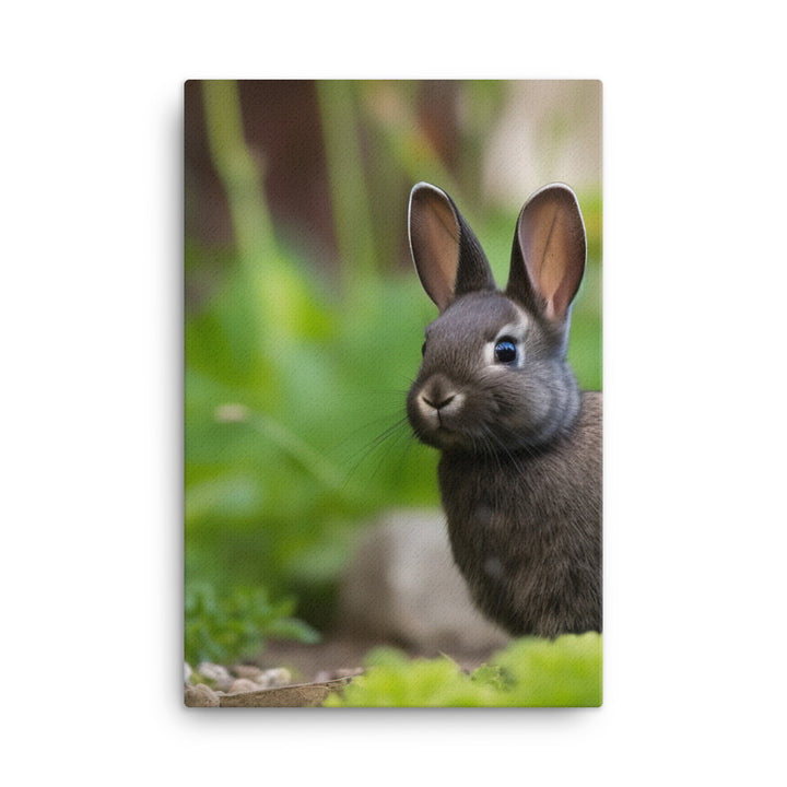 Netherland Dwarf in the Garden Canvas - PosterfyAI.com