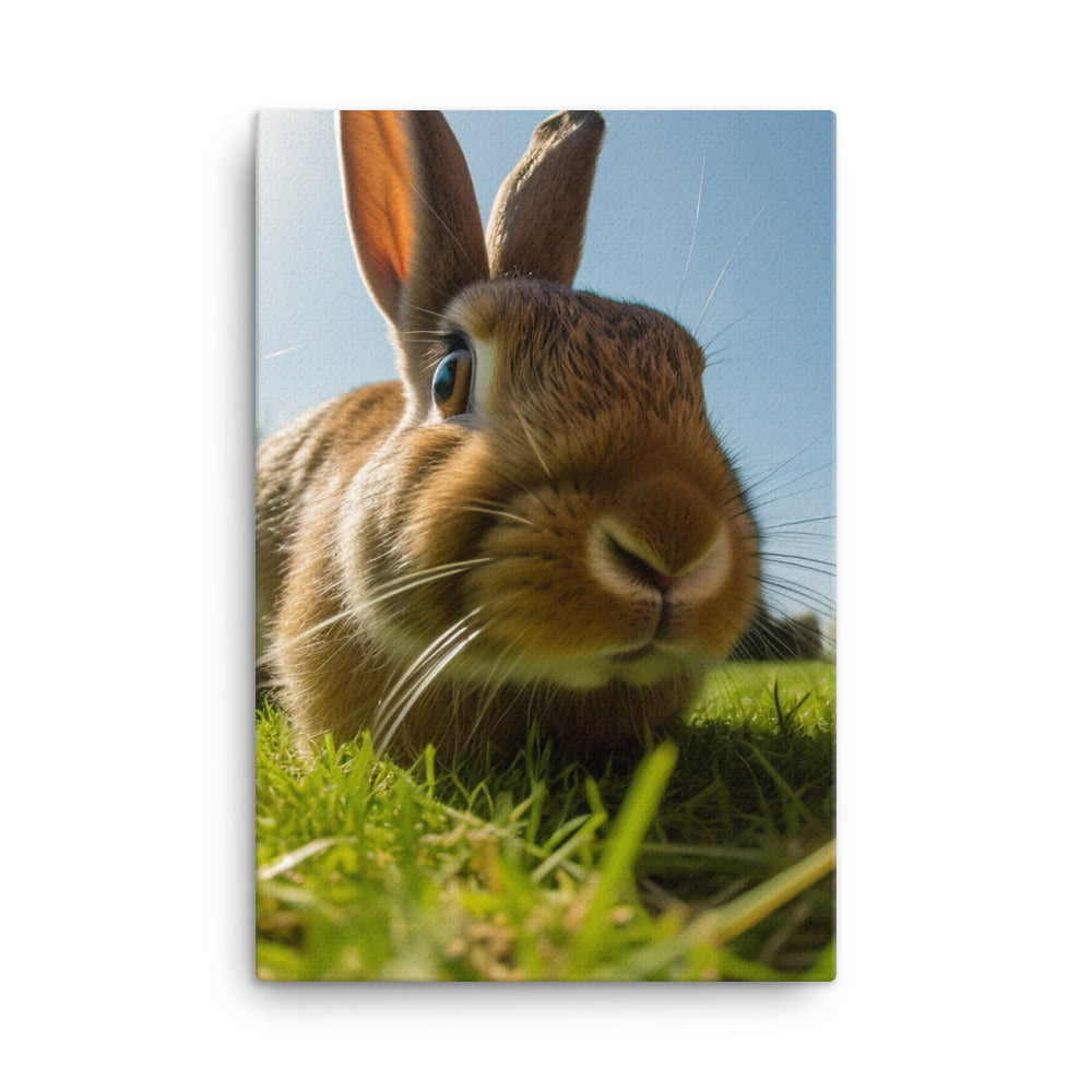 Flemish Giant Rabbit Outdoors Canvas - PosterfyAI.com