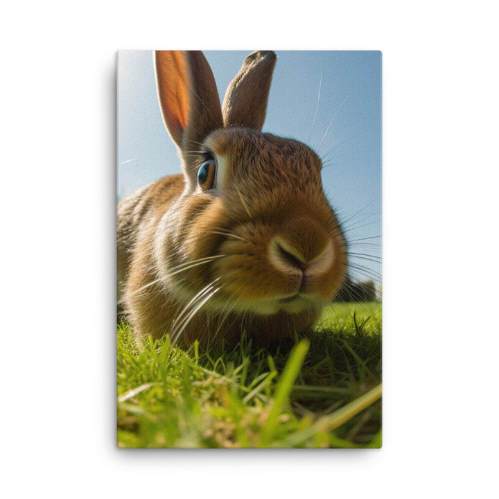 Flemish Giant Rabbit Outdoors Canvas - PosterfyAI.com