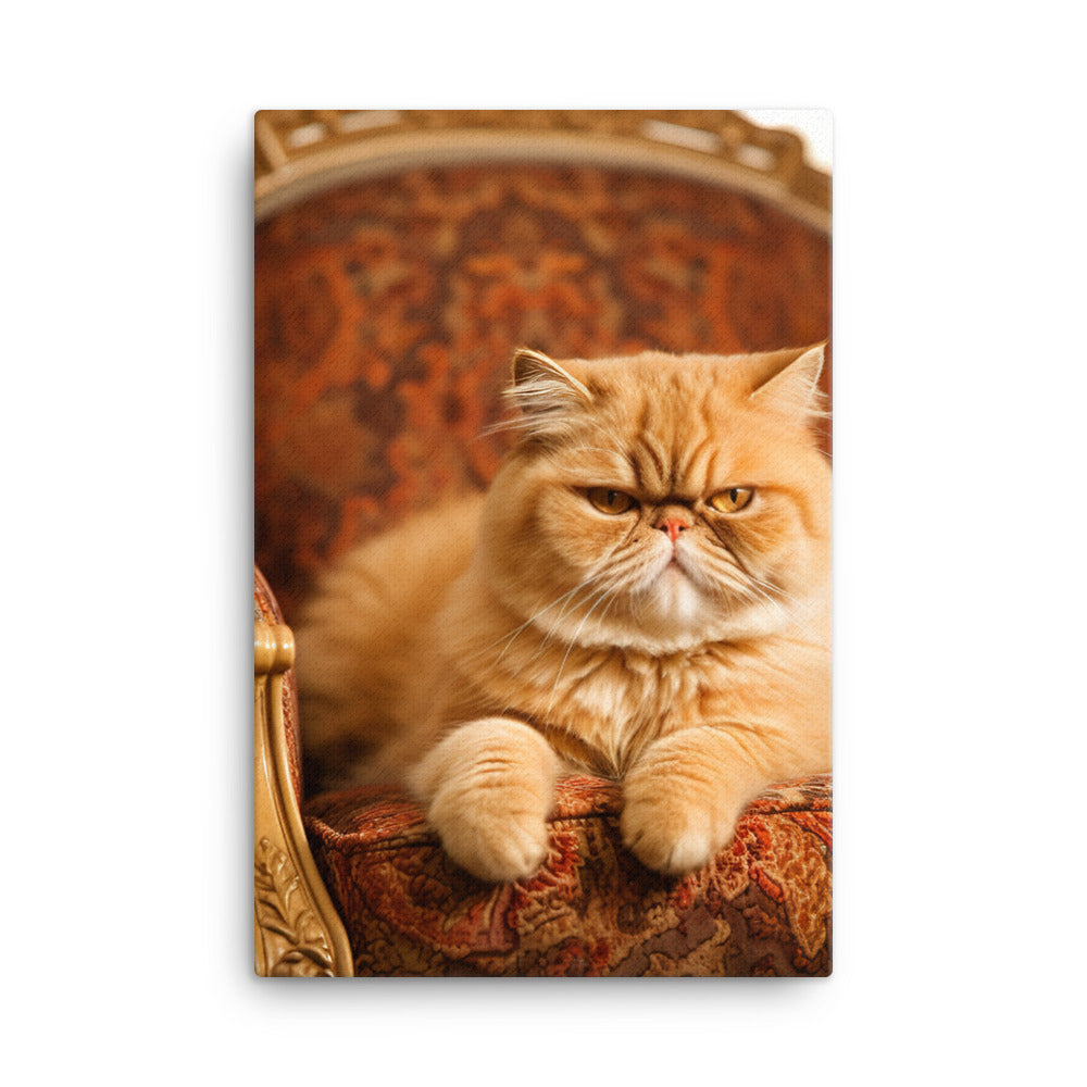 Exotic Shorthair Cat Lounging Canvas - PosterfyAI.com