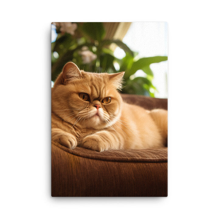 Exotic Shorthair Cat Lounging Canvas - PosterfyAI.com