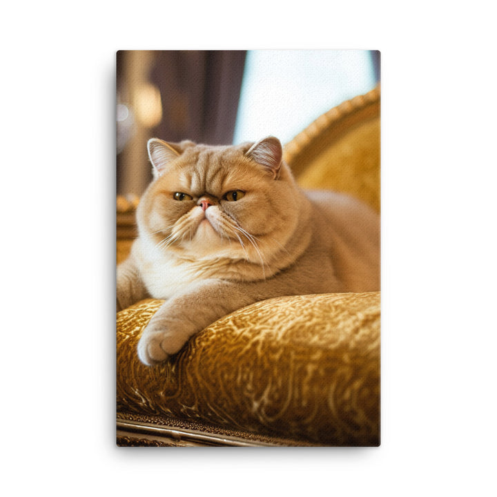 Exotic Shorthair Cat Lounging Canvas - PosterfyAI.com