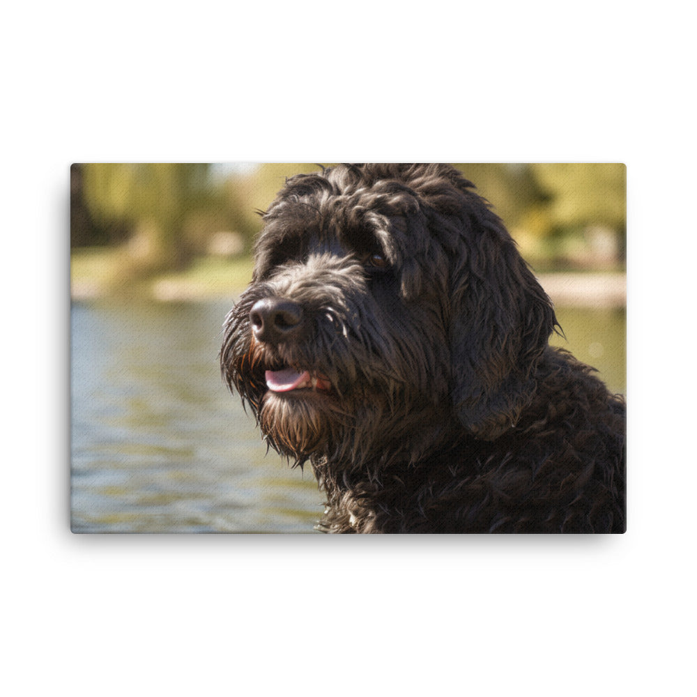 Portuguese Water Dog walk canvas - Posterfy.AI