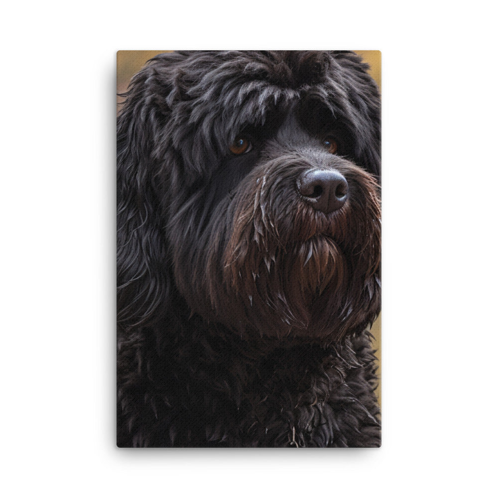 Portuguese Water Dog walk Canvas - PosterfyAI.com