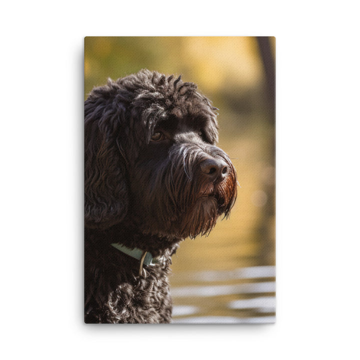 Portuguese Water Dog walk Canvas - PosterfyAI.com