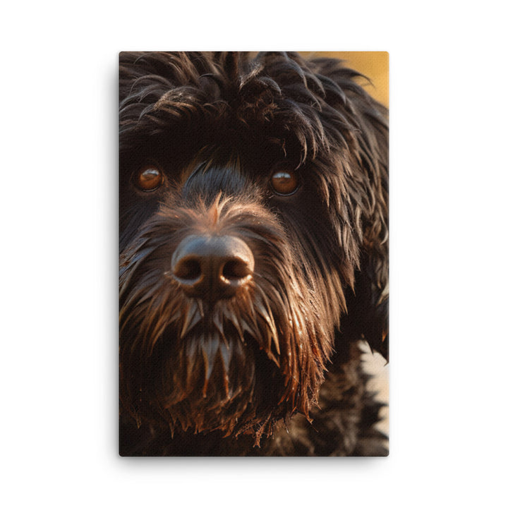 Portrait of a Portuguese Water Dog Canvas - PosterfyAI.com