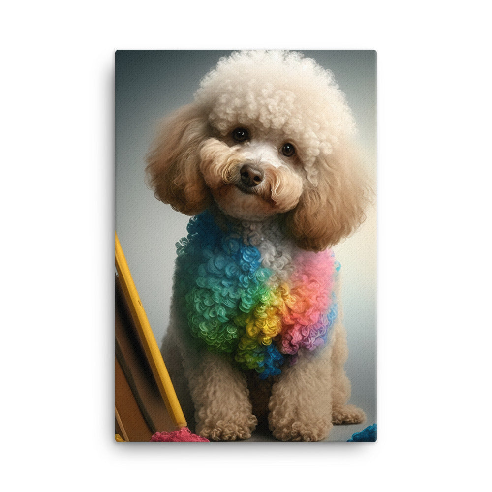 Poodle in colorful abstract style Canvas - PosterfyAI.com