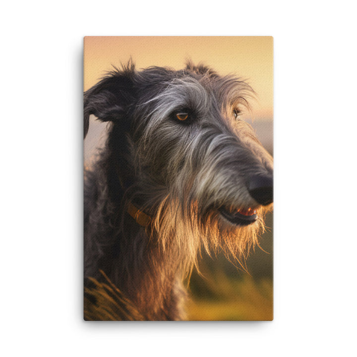 Majestic Scottish Deerhound at Sunset Canvas - PosterfyAI.com