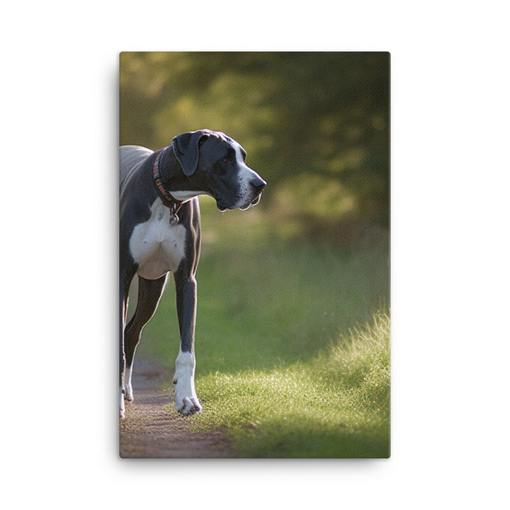 Majestic Great Dane on a Stroll Canvas - PosterfyAI.com