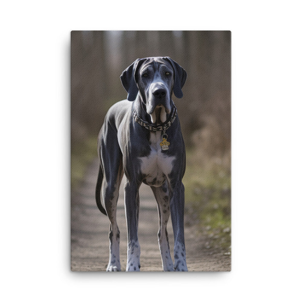 Majestic Great Dane on a Stroll Canvas - PosterfyAI.com