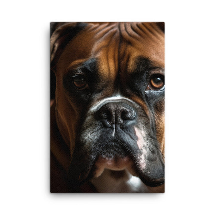 Majestic Boxer Portrait Canvas - PosterfyAI.com