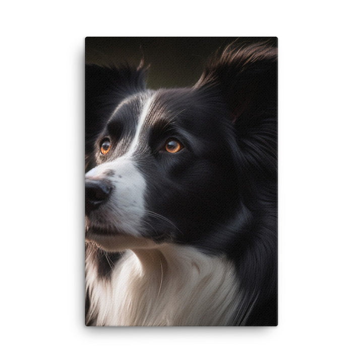 Majestic Border Collie Portrait Canvas - PosterfyAI.com