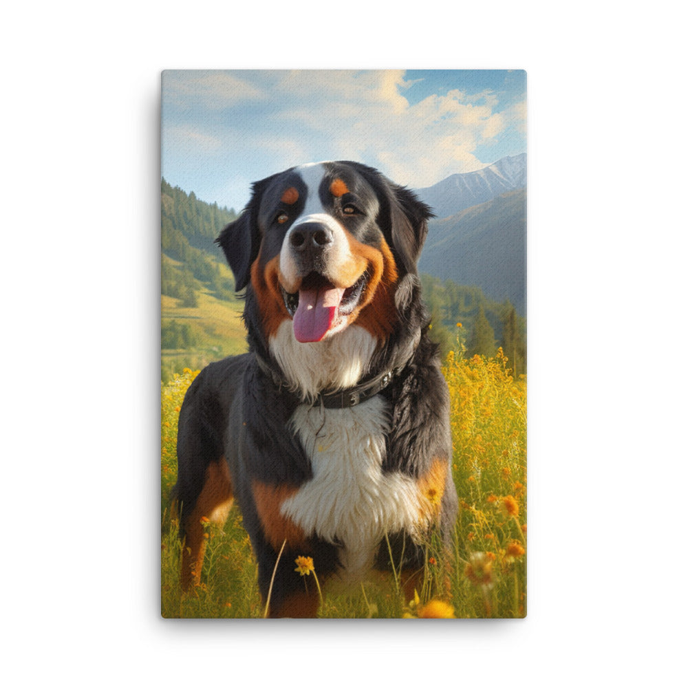 Majestic Bernese Mountain Dog Canvas - PosterfyAI.com