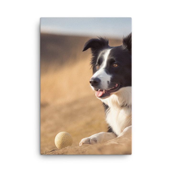 Loyal Border Collie at Work Canvas - PosterfyAI.com