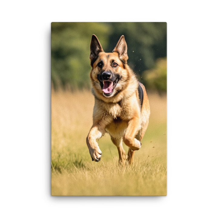 German Shepherd Playtime Canvas - PosterfyAI.com