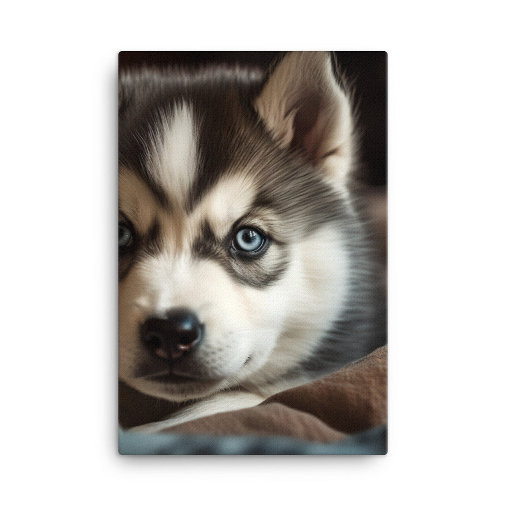 Gentle Alaskan Malamute Pup Canvas - PosterfyAI.com