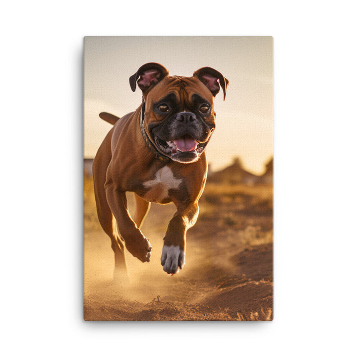 Energetic Boxer at Playtime Canvas - PosterfyAI.com