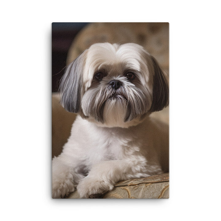 Elegant Shih Tzu Portrait Canvas - PosterfyAI.com