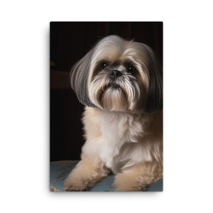 Elegant Shih Tzu Portrait Canvas - PosterfyAI.com