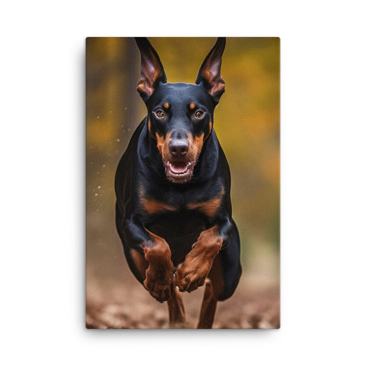 Doberman Pinschers love of running Canvas - PosterfyAI.com