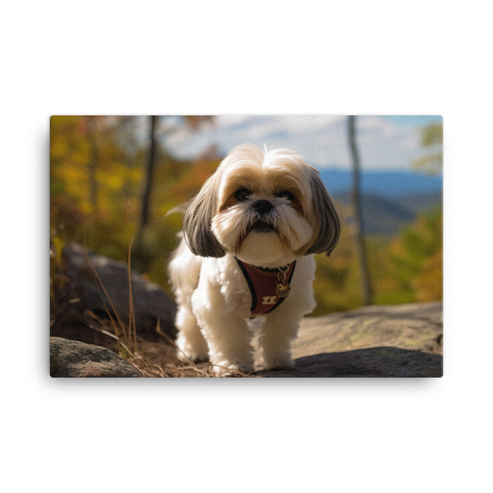 Adventurous Shih Tzu on a Hike canvas - Posterfy.AI