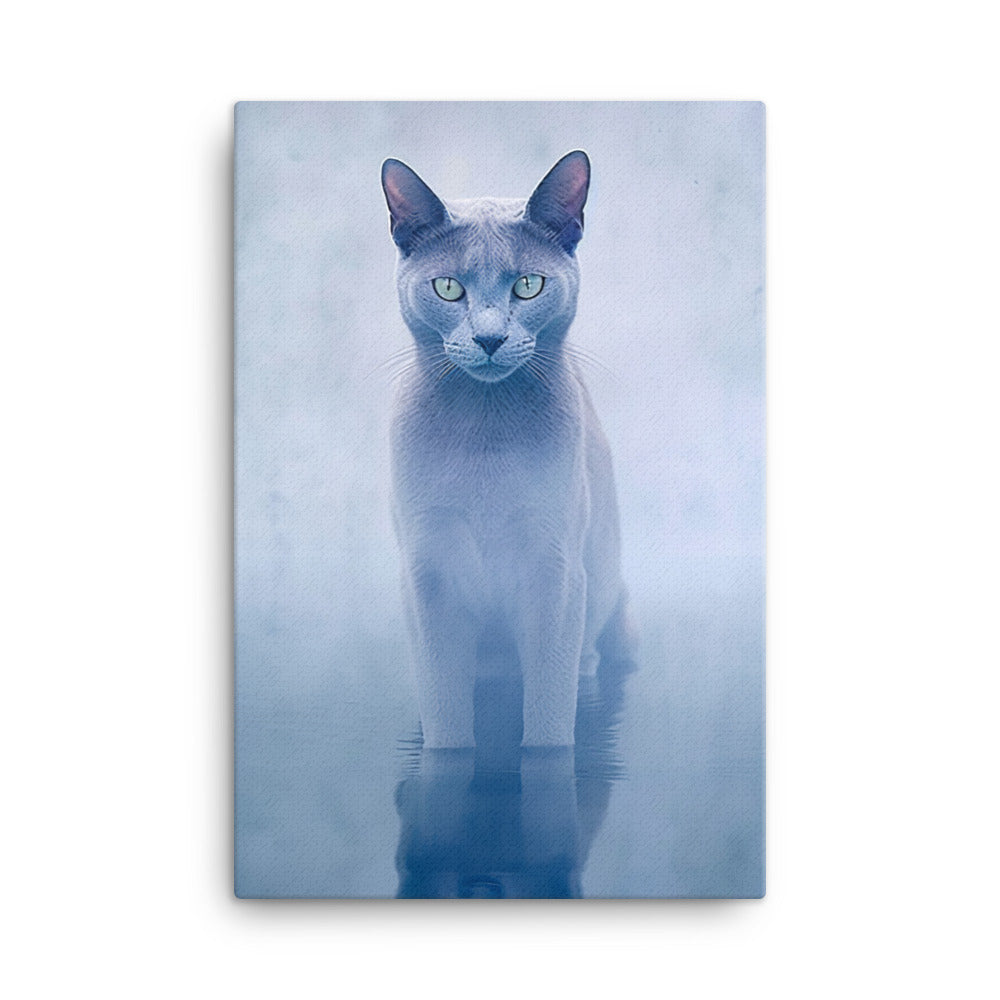 Mysterious World of Russian Blue Cat Canvas - PosterfyAI.com