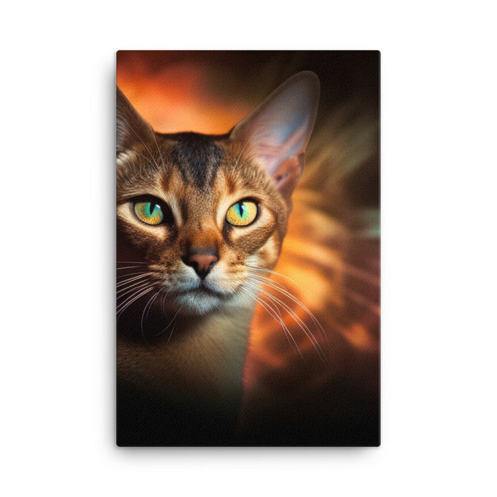 Enigmatic Aura of Abyssinian Cat Canvas - PosterfyAI.com