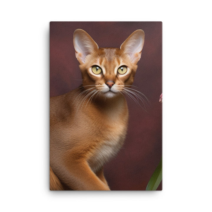 Enigmatic Aura of Abyssinian Cat Canvas - PosterfyAI.com