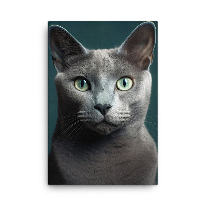 Gentle Nature of Russian Blue Cat Canvas - PosterfyAI.com
