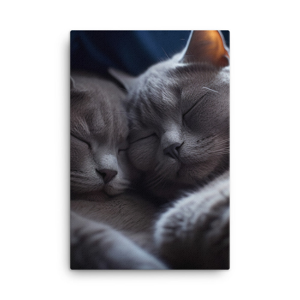 British Shorthair Cat Canvas - PosterfyAI.com