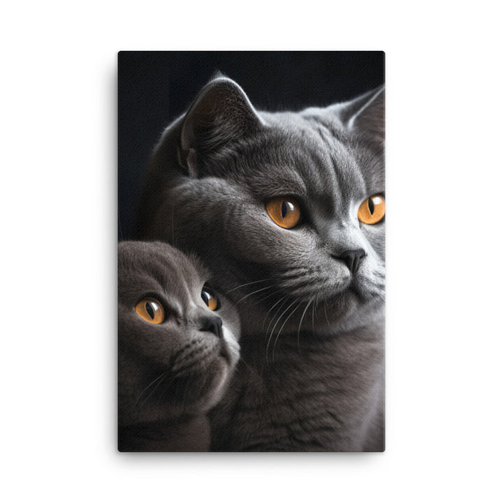 British Shorthair Cat Canvas - PosterfyAI.com