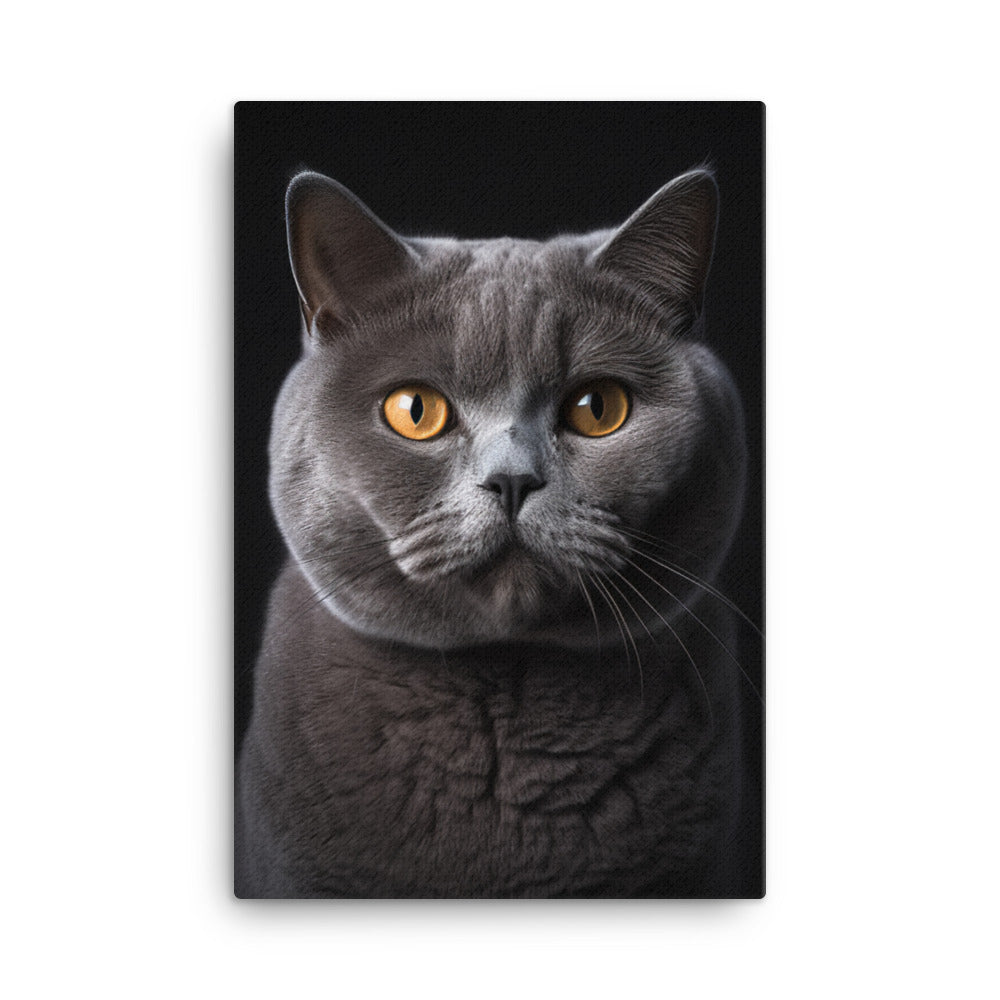 British Shorthair Cat Canvas - PosterfyAI.com