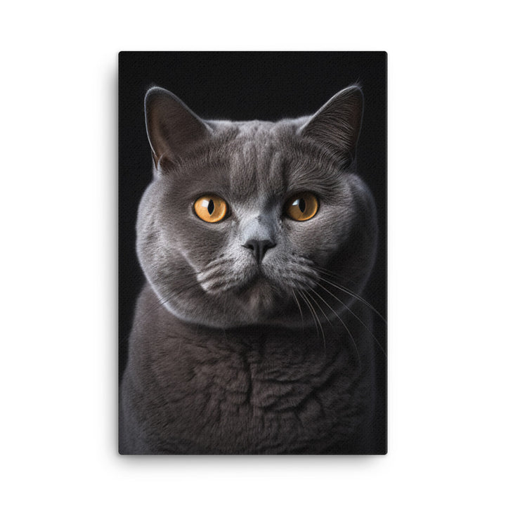 British Shorthair Cat Canvas - PosterfyAI.com