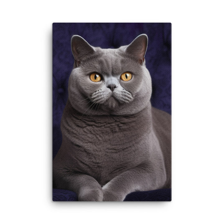 British Shorthair Cat Canvas - PosterfyAI.com