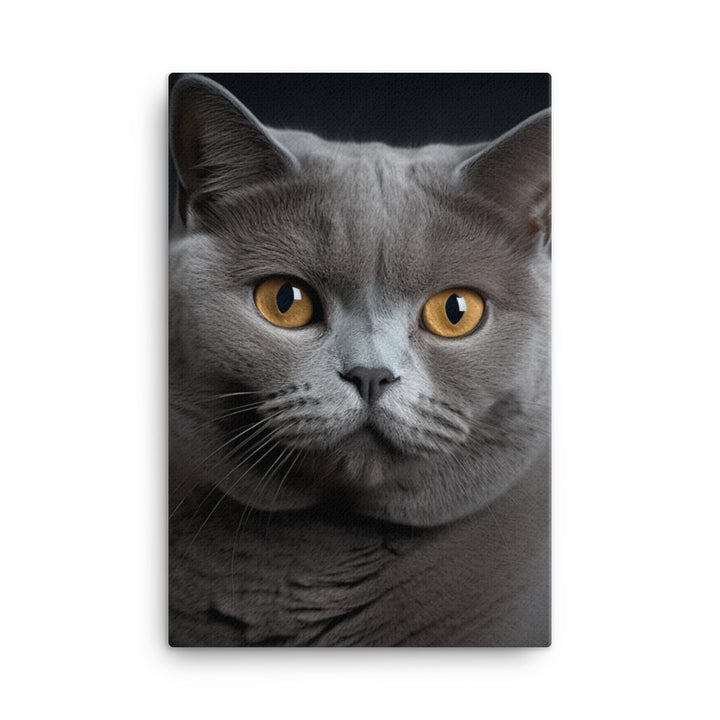 British Shorthair Cat Canvas - PosterfyAI.com