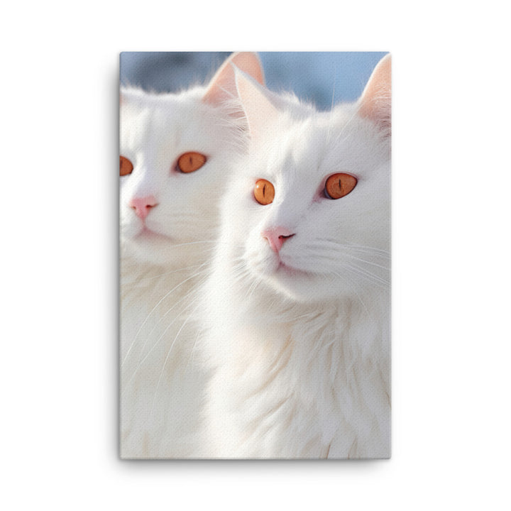 Turkish Van Cat in Winter Canvas - PosterfyAI.com