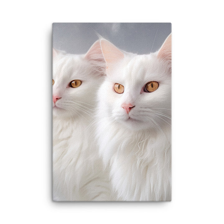 Turkish Van Cat in Winter Canvas - PosterfyAI.com