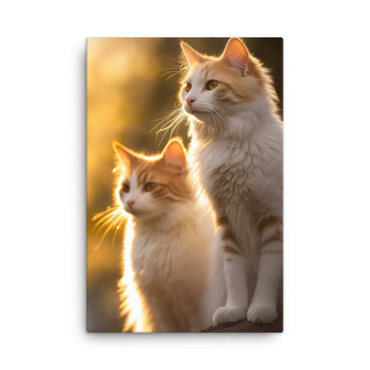 Turkish Van Cat Basking Canvas - PosterfyAI.com