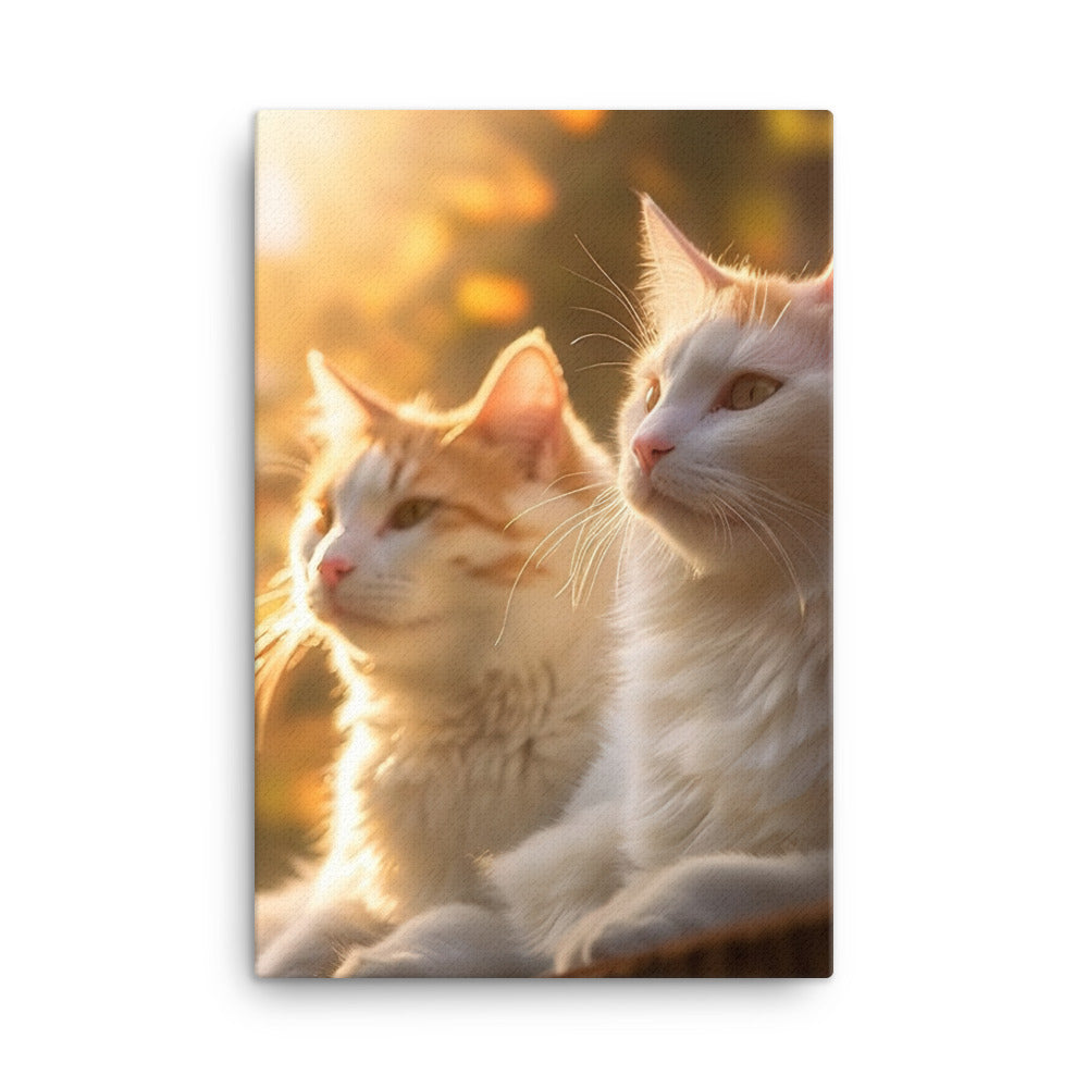 Turkish Van Cat Basking Canvas - PosterfyAI.com
