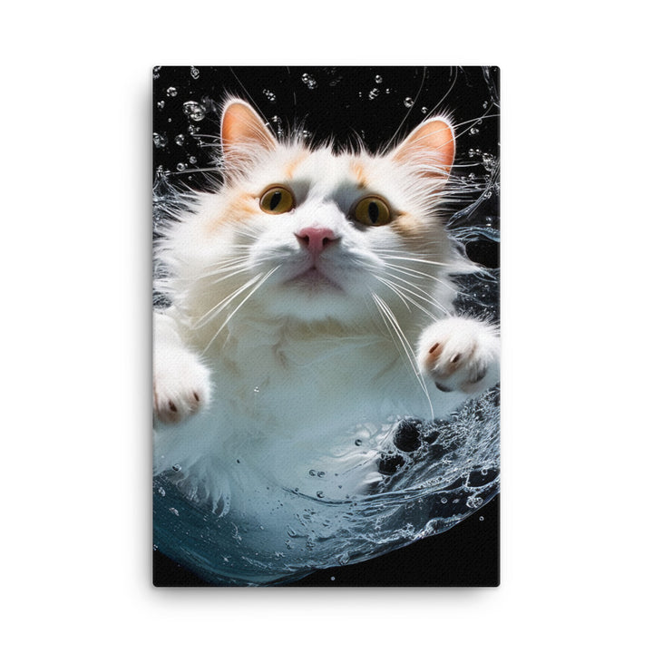Graceful Turkish Van Cat Canvas - PosterfyAI.com