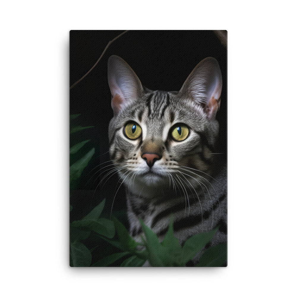 Egyptian Mau Cat Canvas - PosterfyAI.com