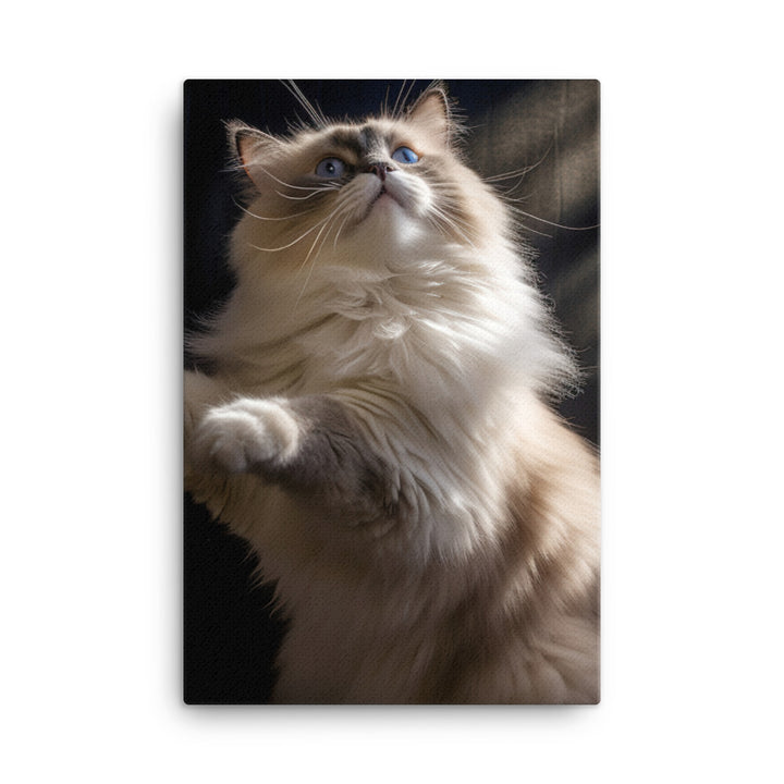Ragdoll Cat in Motion Canvas - PosterfyAI.com
