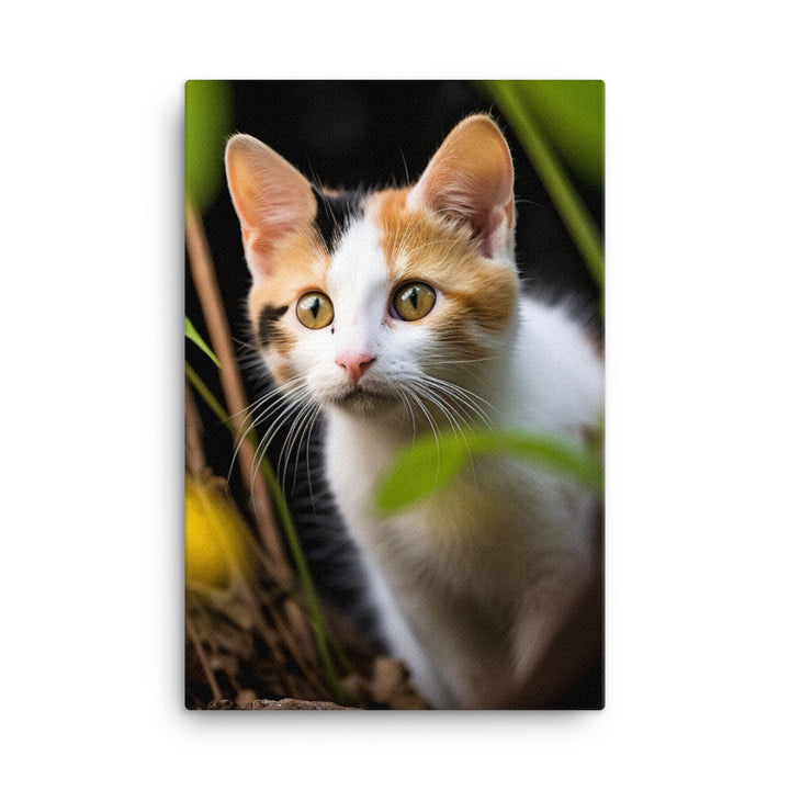 Japanese Bobtail Kitten Canvas - PosterfyAI.com
