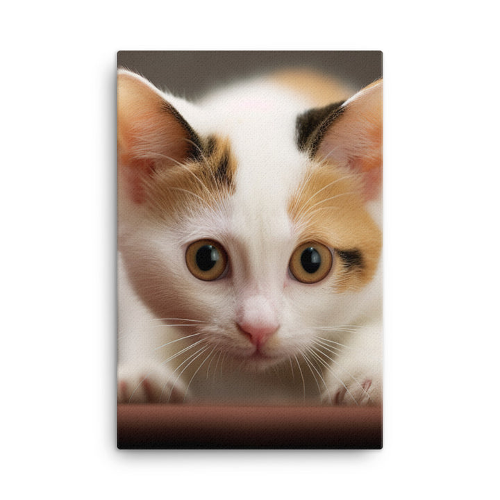 Japanese Bobtail Kitten Canvas - PosterfyAI.com