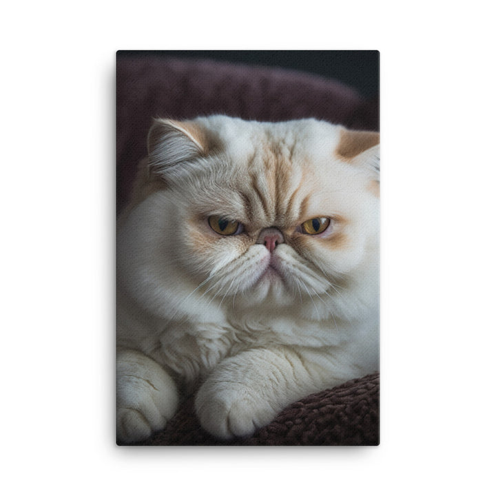 Elegance of Exotic Shorthair Cat Canvas - PosterfyAI.com